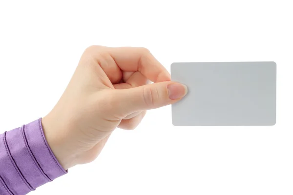 Χέρι κρατά χρέωσης της κάρτας — Φωτογραφία Αρχείου