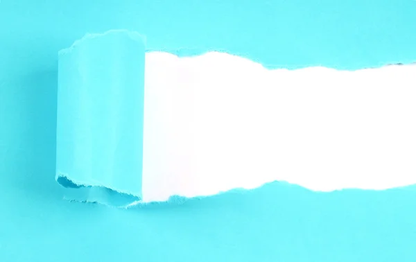 Blauw scheurde papier — Stockfoto