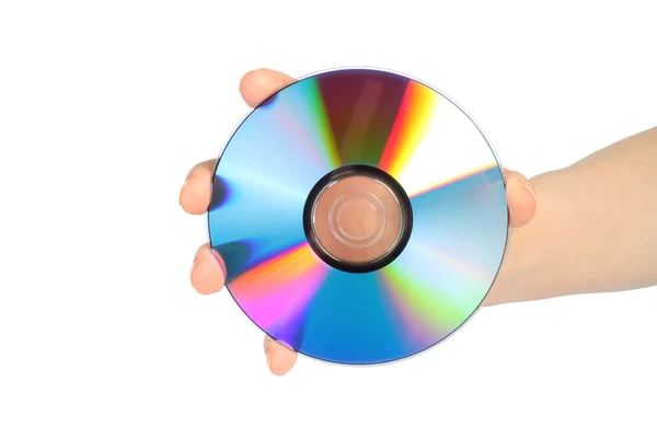 Hand mit CD-Scheibe — Stockfoto