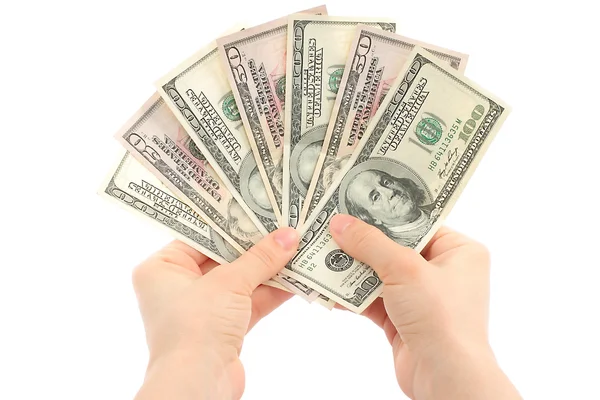 Woman hands with money — Stock Photo, Image