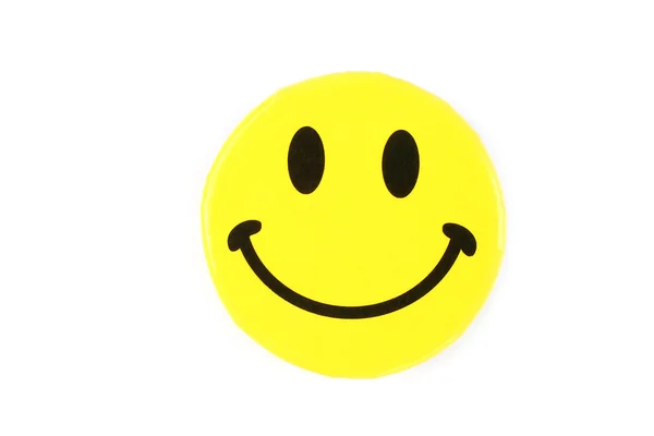 Žlutá šťastný obličej pin — Stock fotografie