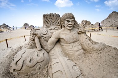 Bruce lee sand sculpture clipart