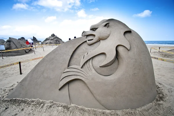 Potwór piasku rzeźby — Zdjęcie stockowe