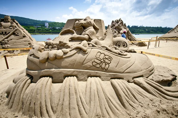 Dragon fairy sand skulptur — Stockfoto