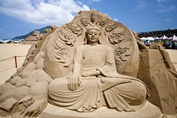 Bouddha sculpture de sable — Photo