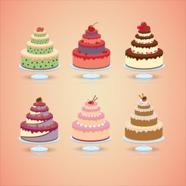 Wedding cake set clipart