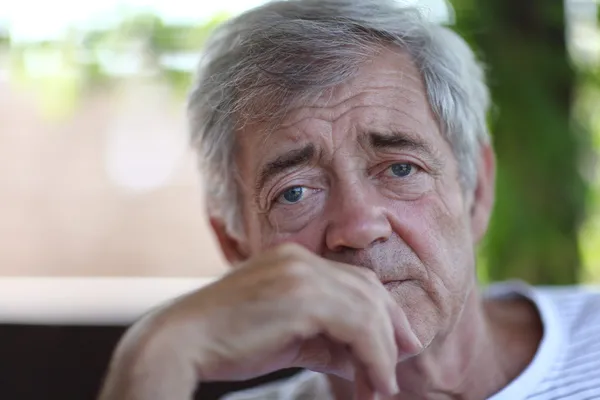 stock image Closeup portrait of an old man outdoor