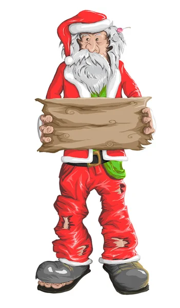 Pai Natal sem-abrigo — Vetor de Stock