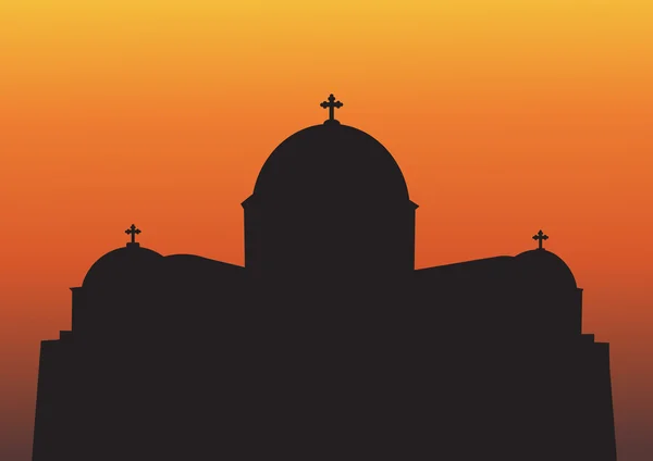 Greek Church Silhouette — Stock Vector