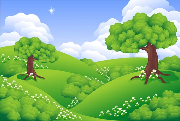 Paysage Green Hills — Image vectorielle