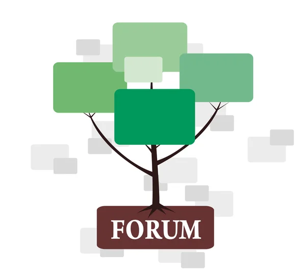 Forum Albero di colore verde e marrone — Vettoriale Stock