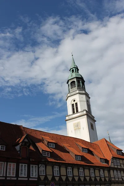 Steeple da igreja da cidade, Celle — Fotografia de Stock
