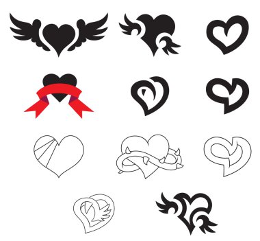 Collection of hearts clipart