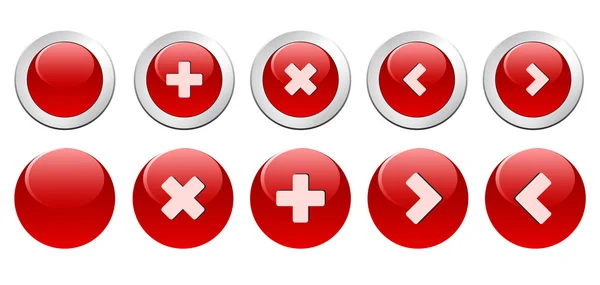 Készlet-ból piros gombok, web design — Stock Vector