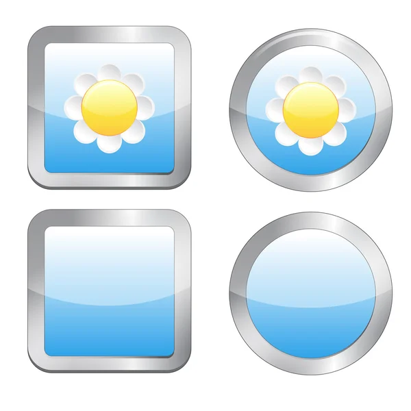 Buttons with daisy — Stock Vector