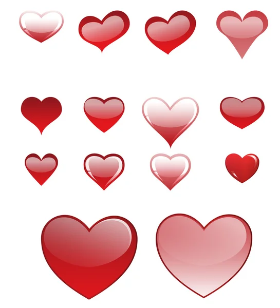 Set of different colored hearts — Stock Vector