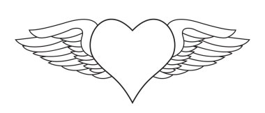 Winged heart clipart