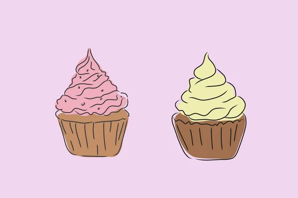 Two muffins — Stock Vector