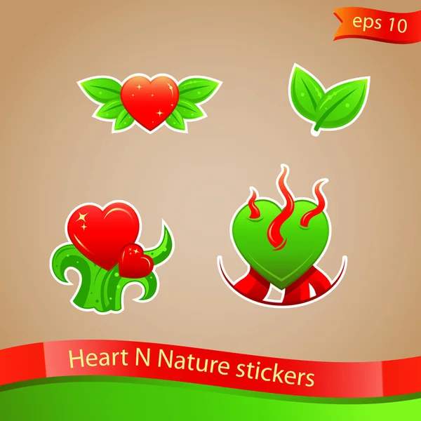 I love nature stickers — Stock Vector