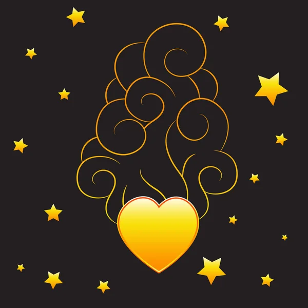 Coeur avec fumée — Image vectorielle