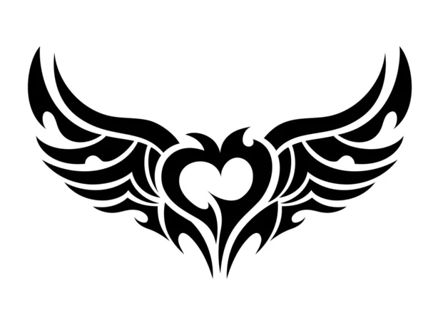 Devilish heart tattoo — Stock Vector
