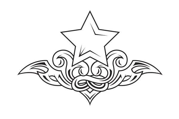 Csillag tetoválás — Stock Vector