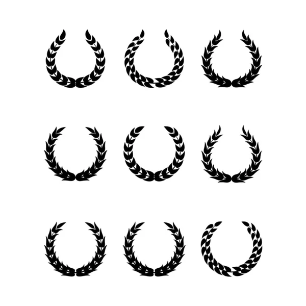黒の月桂樹の花輪 1 — ストックベクタ
