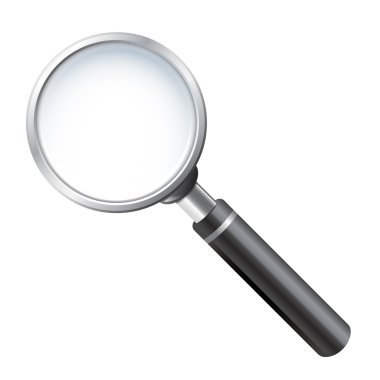 Realistic vector magnifying glass clipart