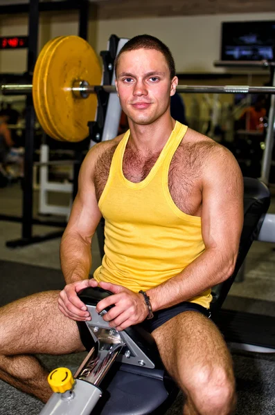 Szép testépítő, fitness Club portréja — Stock Fotó