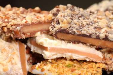 Variety of English Toffee with a shallow depth of field clipart