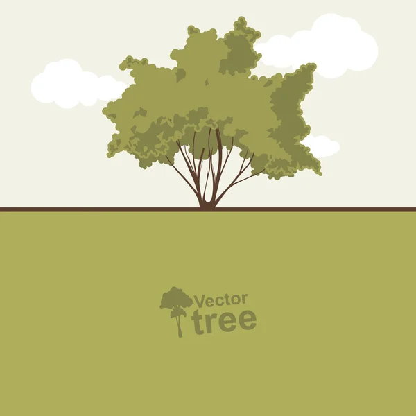 Tarjeta con árbol y texto — Vector de stock