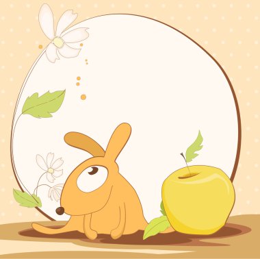 Cute frame design with the hare clipart