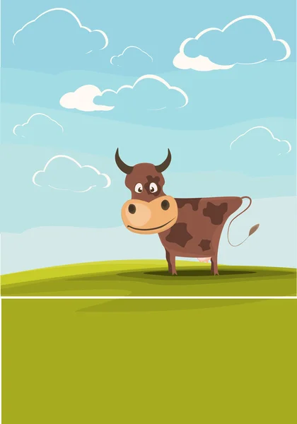 Cows grazing in the meadow. — Stock Vector