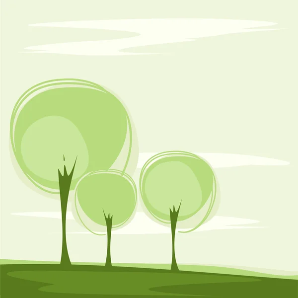 Card with a stylized trees — Stock Vector