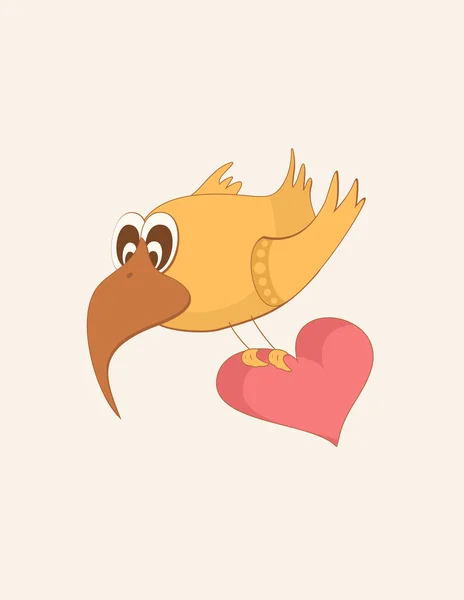 Carte d'amour oiseau — Image vectorielle