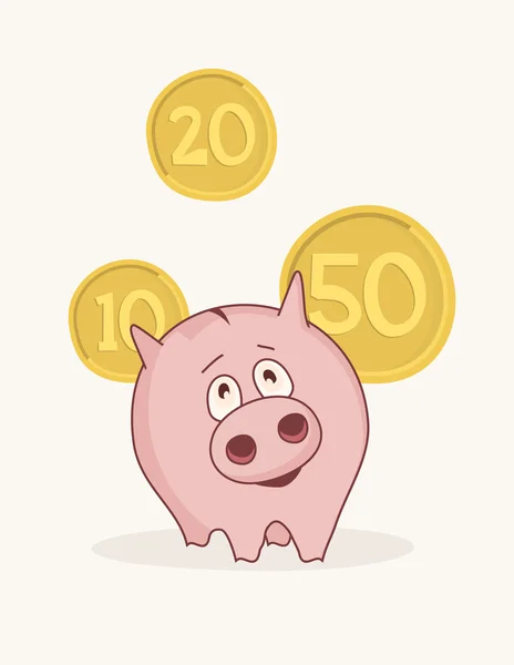 Banco Piggy rosa — Vetor de Stock