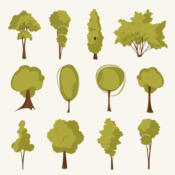 Ilustrace strom sada — Stockový vektor