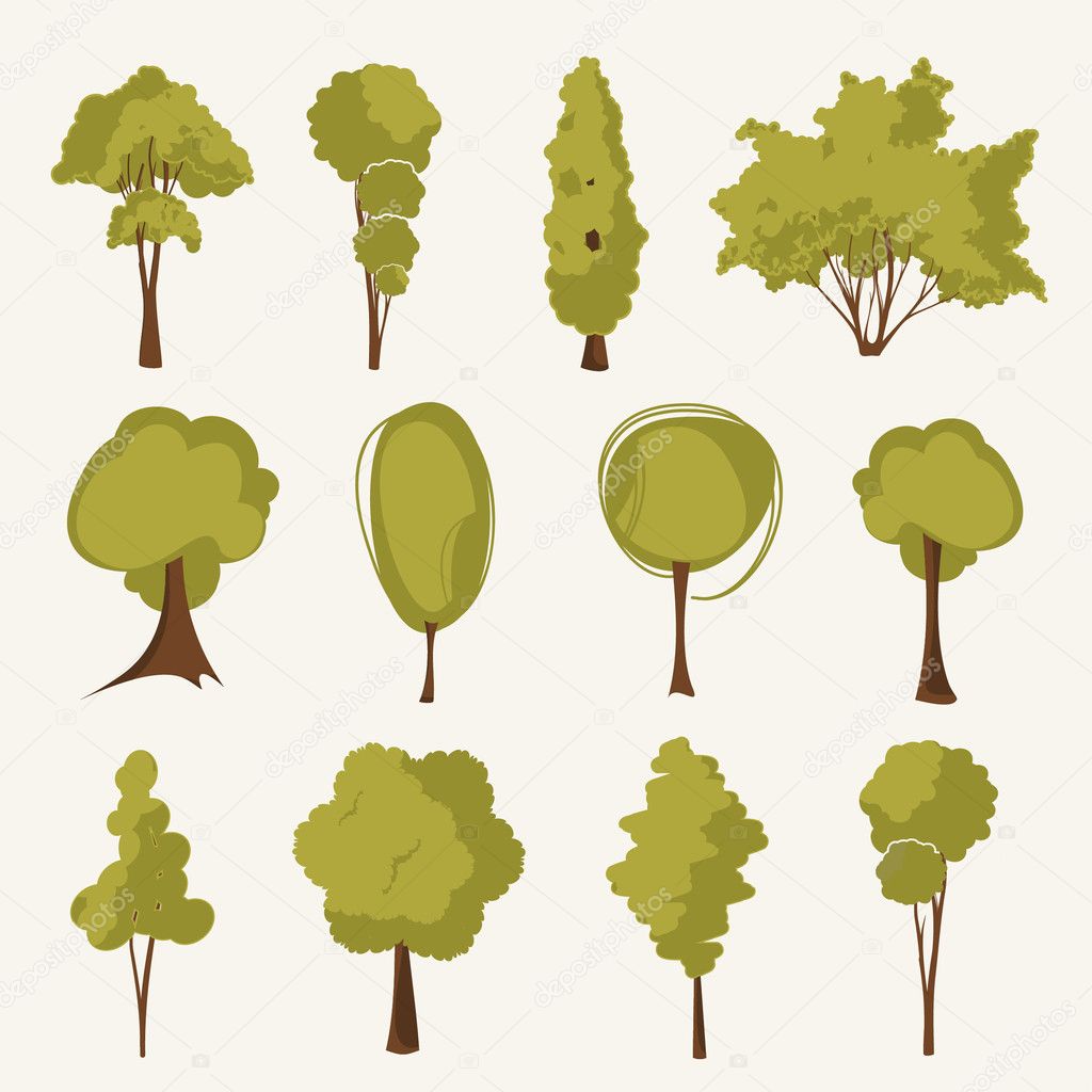 Illustration tree set