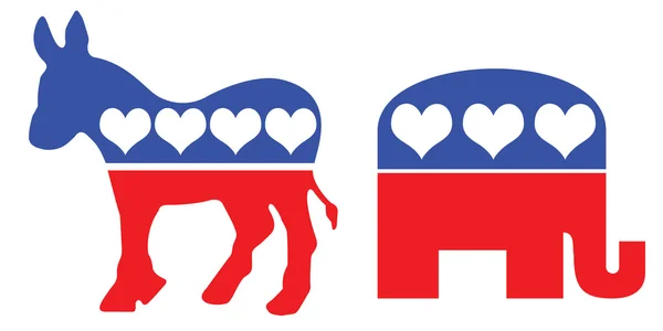 American Political Party Symbols — Stock Vector