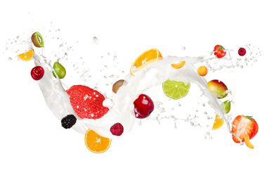 Fruit with milk clipart