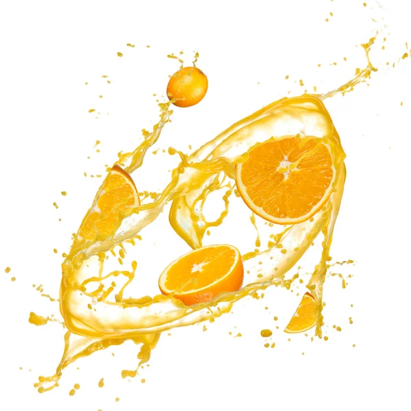 Плеск апельсинов — стоковое фото