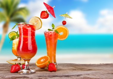 Exotic cocktails clipart