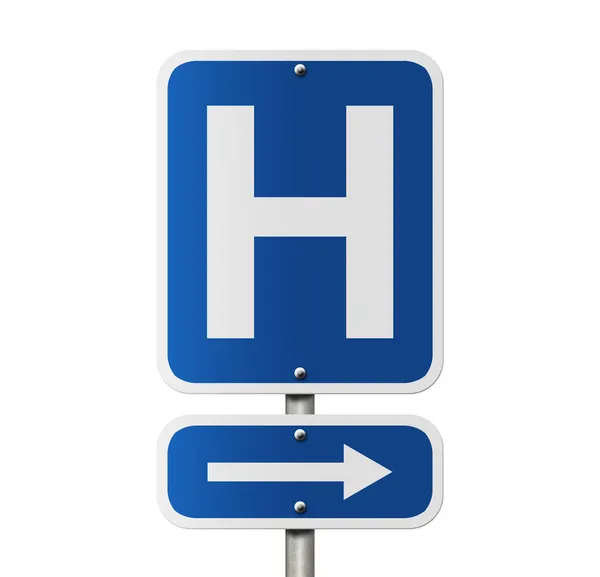 Ziekenhuis richting teken — Stockfoto