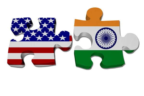US working with India — Stock Photo, Image