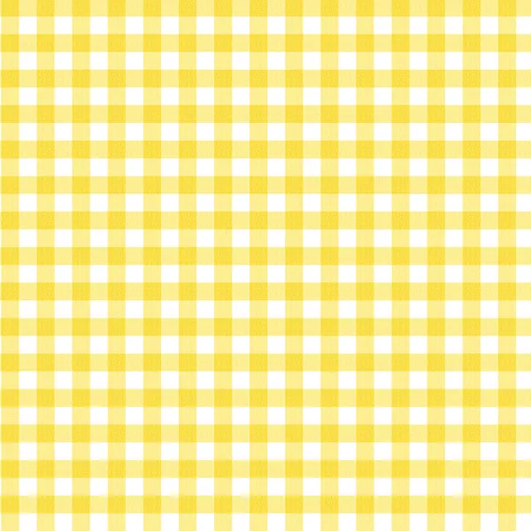 Fundo amarelo da tela de Gingham — Fotografia de Stock
