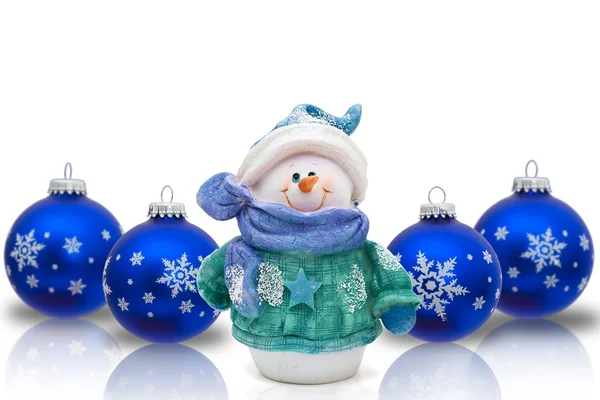 Natal tempo boneco de neve — Fotografia de Stock