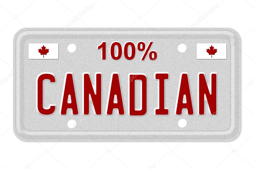 100 percent Canadian made License Plate