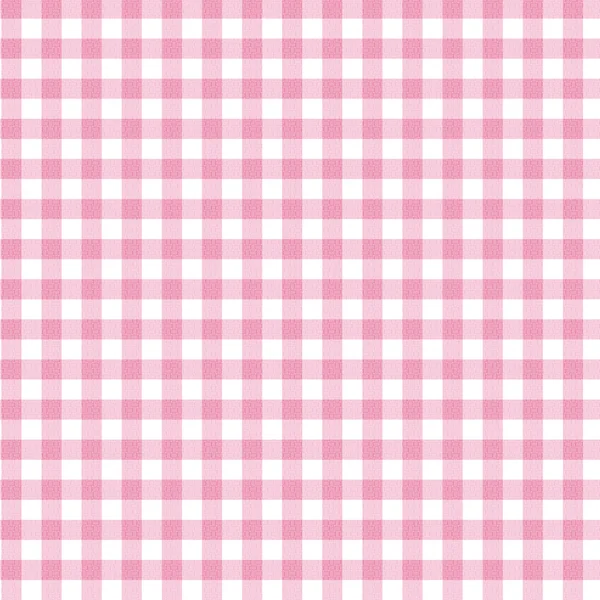 Pink Gingham Fabric Background — Stock Photo, Image