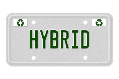 Hybrid Car License Plate clipart