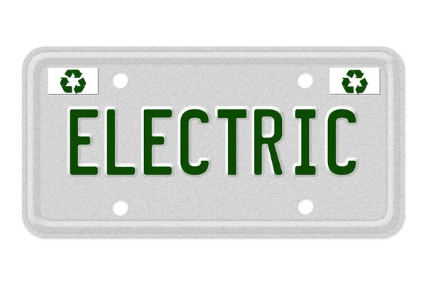 Tablic rejestracyjnych samochodów elektrycznych — Zdjęcie stockowe
